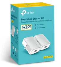 TP-Link AV600 Powerline Starter Kit for Extended Internet Connection, White