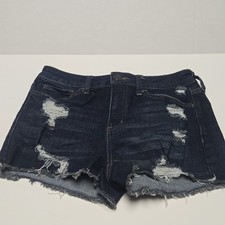 SO Denim Jean Shorts Distressed Light Wash Size 9/29W Rolled Hem