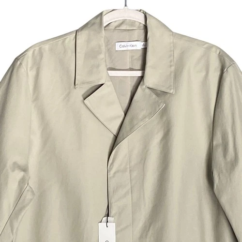 Calvin Klein Coat Men's Medium Classic Style Trench/Raincoat Abbey Stone NEW image 4