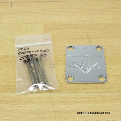 Fender Custom Shop Ltd Ed 63 Relic Stratocaster Neck Plate Vintage Chrome Plate