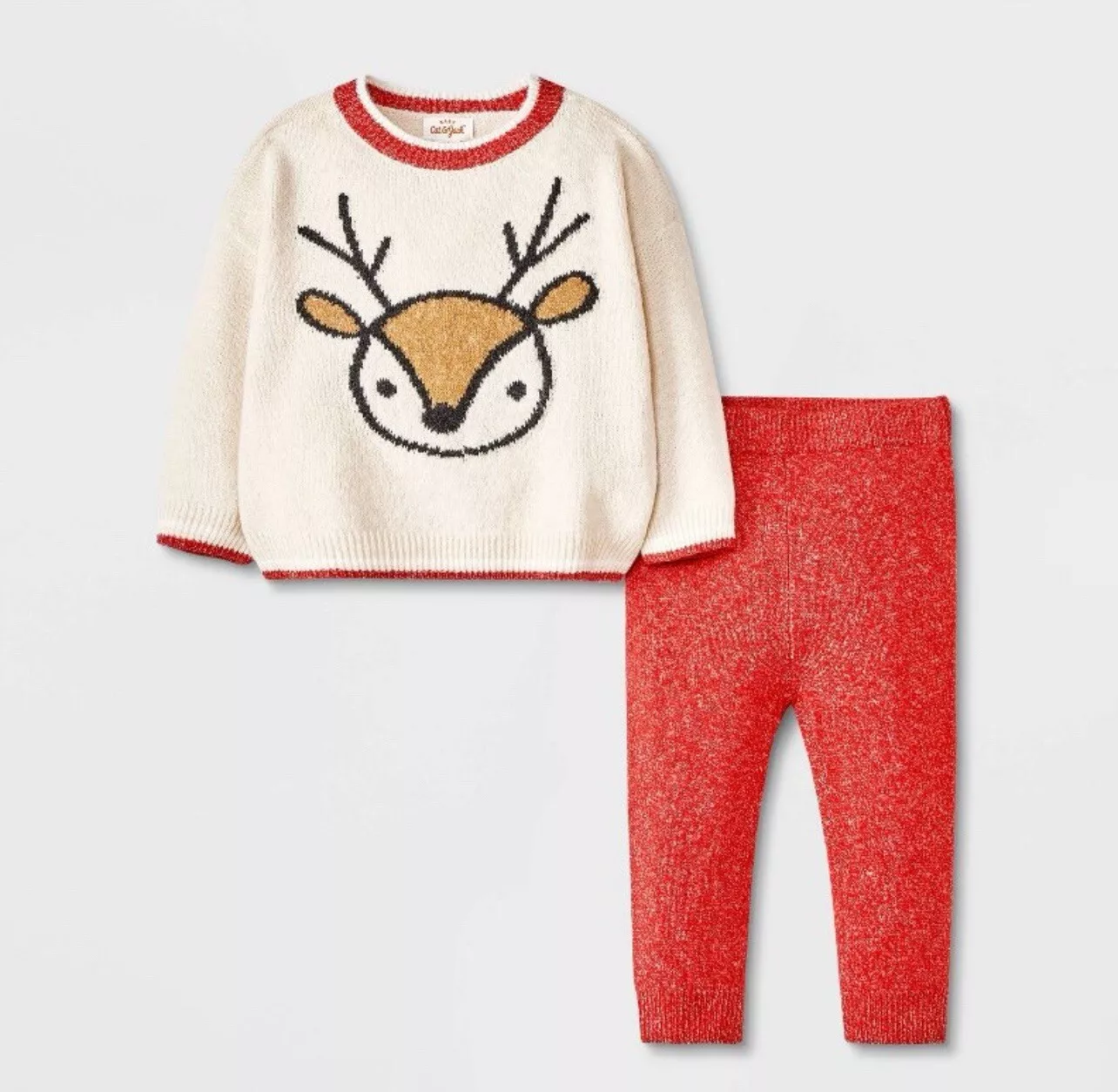 Baby Reindeer Sweater Set - Cat & Jack™Cream 3-6M