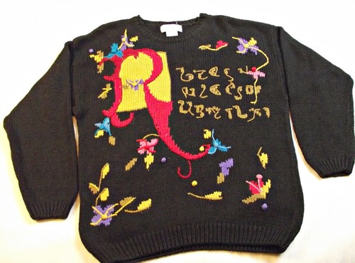 Vtg 1990s Womens Chunky Sweater Rebecca Stone Medium Oversized - Picture 2 of 7