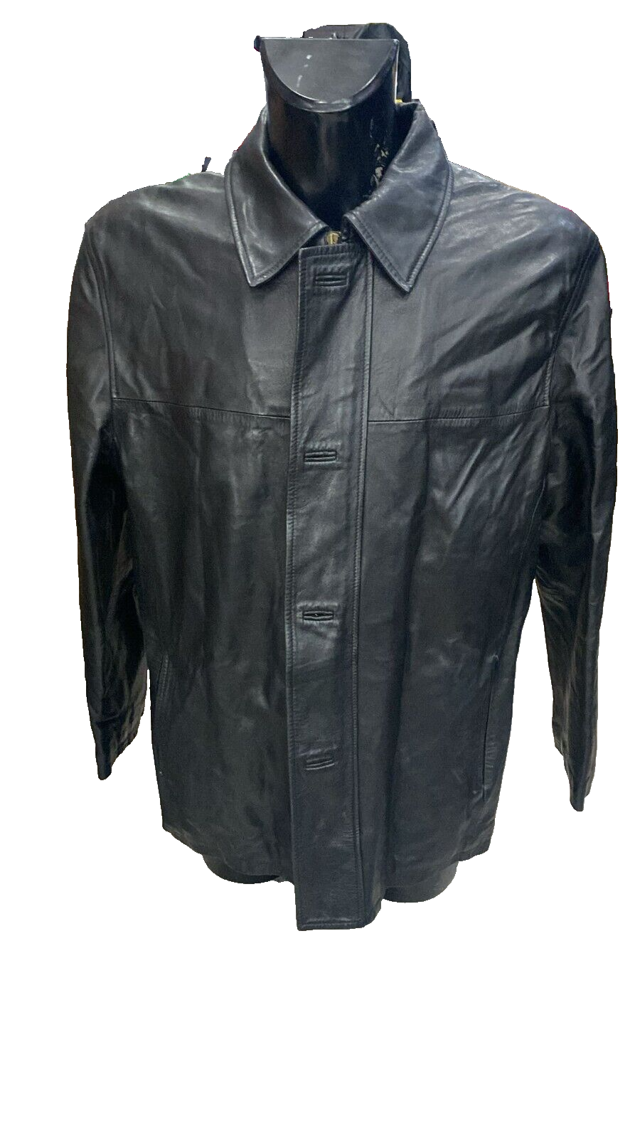 Vintage Sem Genuine Leather Jacket for Men Black Size 50 XYE362L
