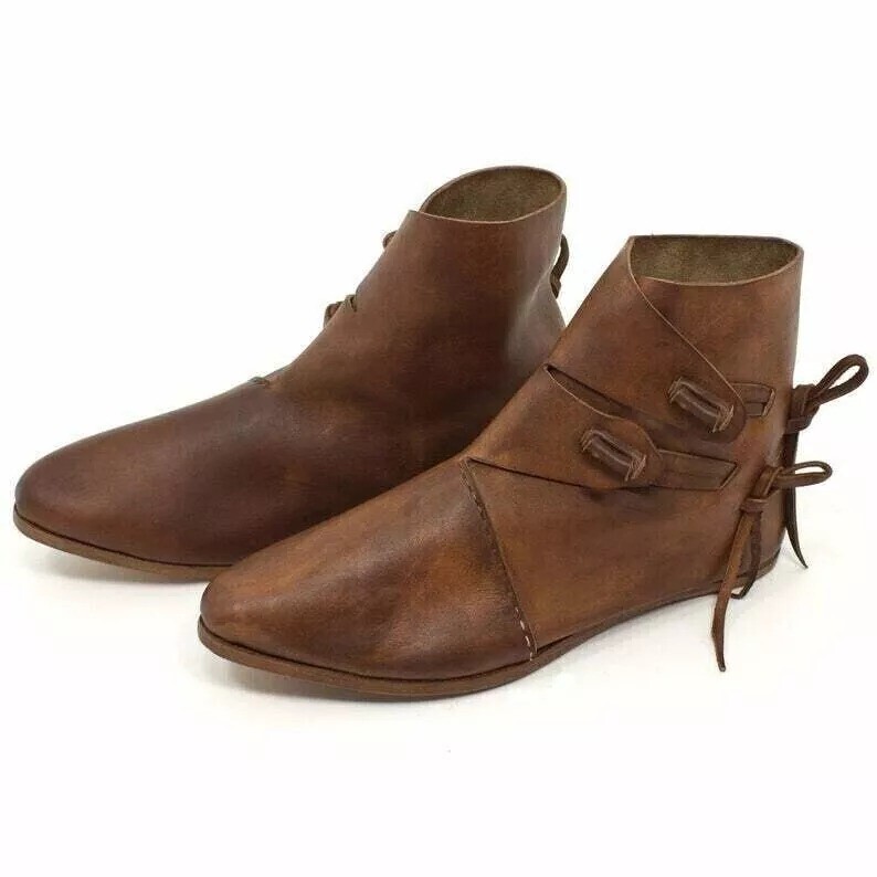 BOTAS DE CUERO MEDIEVALES CALZADO RENACENTISTA VIKI