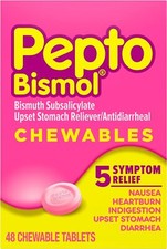 Pepto Bismol Chewable Tablets for Nausea, Heartburn,48 ct