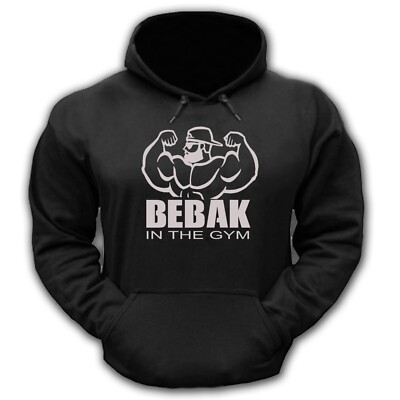 Men's pullover hoodie beardy bodybuilder Bebak In The Gym NEW pull on  hooded UK