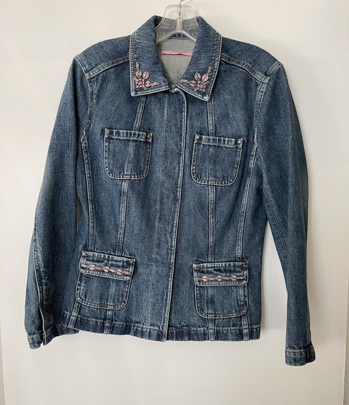 Gianni Bini Vintage Women's Snap Down Blue Jean Jacket Size M/M