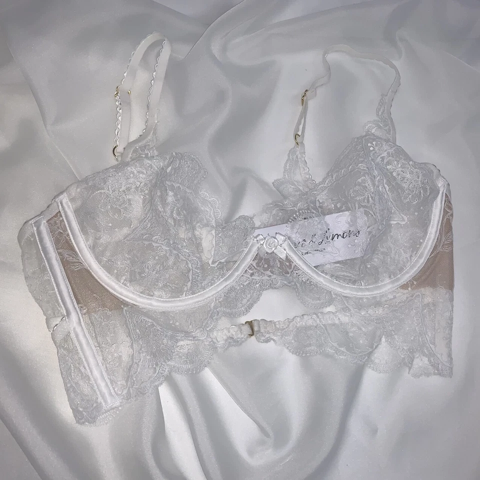 For Love & Lemons Forever Bra- Ivory/White Victoria's Secret Bridal Bride XS-L - Image 2 of 4