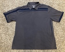 Holloway Polo Shirt Mens 2XL Gray Blue Golf Poly Dry Wick Collar Short Sleeve