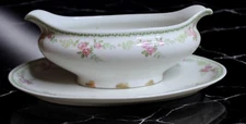 Charles Field Haviland Limoges GDA France Gravy Boat Roses 7"