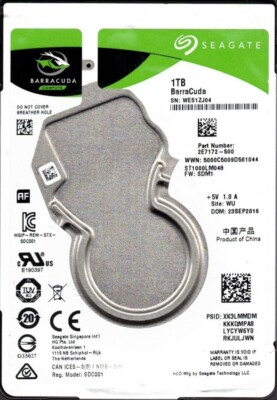 ST1000LM048 P/N: 2E7172-500 F/W: SDM1 WU WES Seagate 1TB