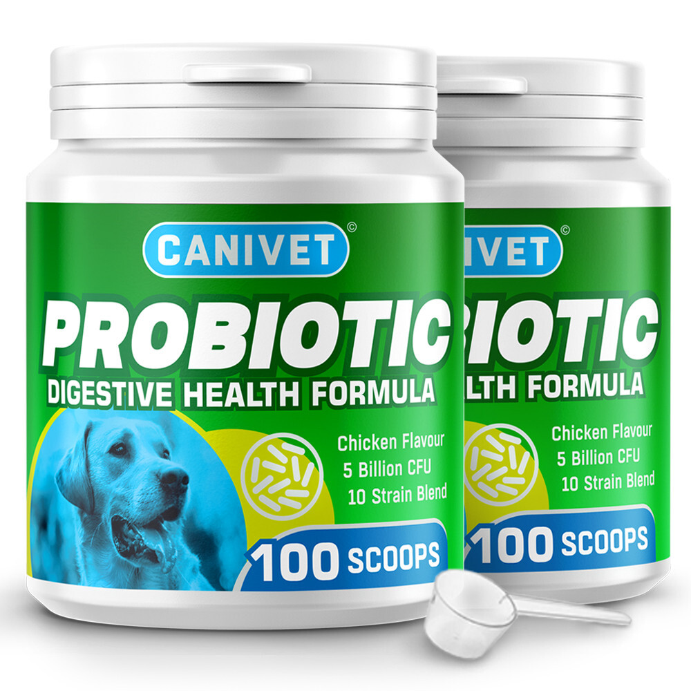 CANIVET Probiotics for Dogs with 5 BILLION CFU 10 Strain Blend - 2 TUBS OFFER