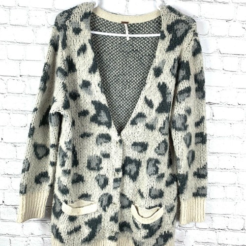 Free People Animal Print Cardigan 