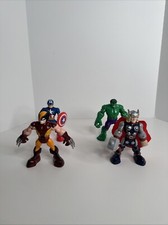 Marvel Playskool Heroes Wolverine 5” Figura 2012 Hasbro Squeeze Toy MCU Lote de 4