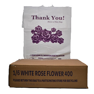 FLOWER PRINTED WHITE PLASTIC SHIPPING BAG