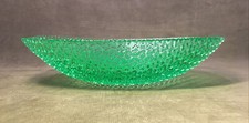 Vintage Mid Century Beautiful Bright Green Glass Bowl Centerpiece Display