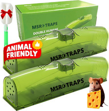 Humane Mouse Traps- 2X Dual Doors Non Poisonous- XL Size- Kids & Pet Friendly Mo