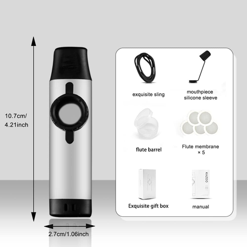 Upgrade Metal Kazoo, Kazoo professionale in lega di alluminio tono regolabile con cinque - Foto 7 di 12