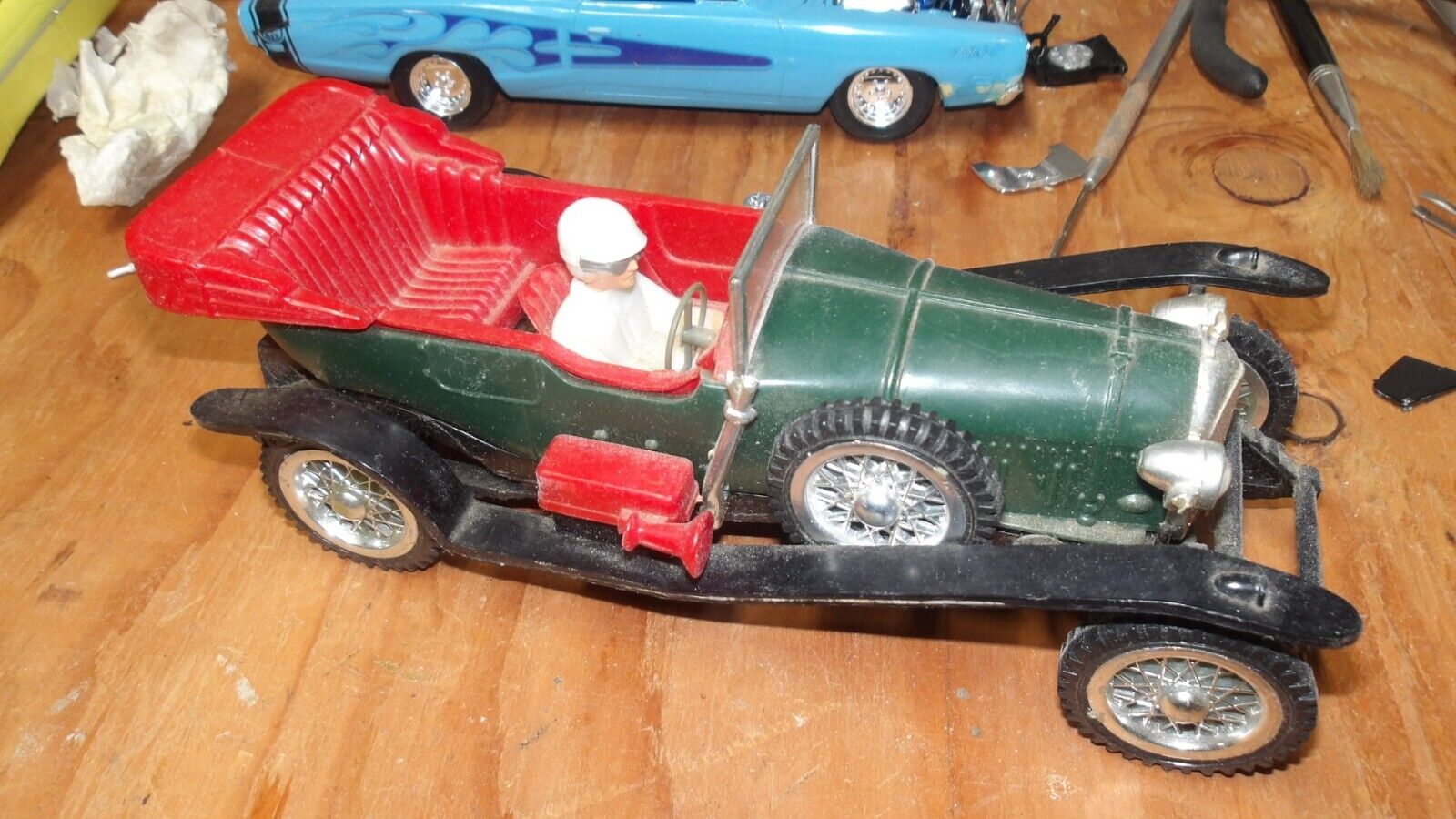 Vintage- Original 1920's Cragstan Bugatti, 1960's Plastic Toy Car
