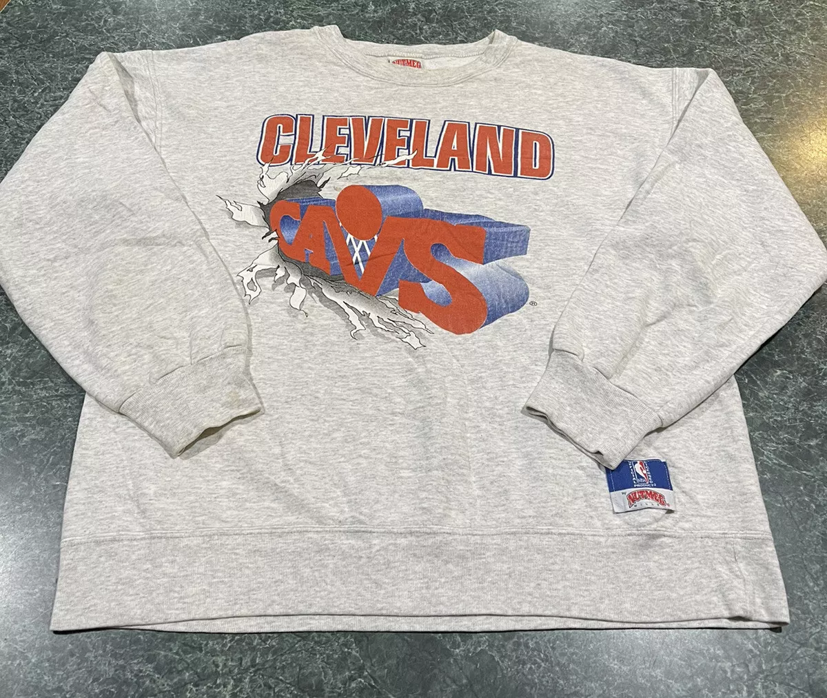 Vintage Nutmeg CLEVELAND CAVALIERS Cavs Double Sided Gray