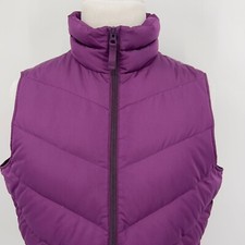 Lands' End Women's Purple Puffer Vest Size L/T 14-16 Down Zipper Closure