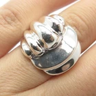 925 Sterling Silver Vintage Ribbed Modernist Ring Size 5.5