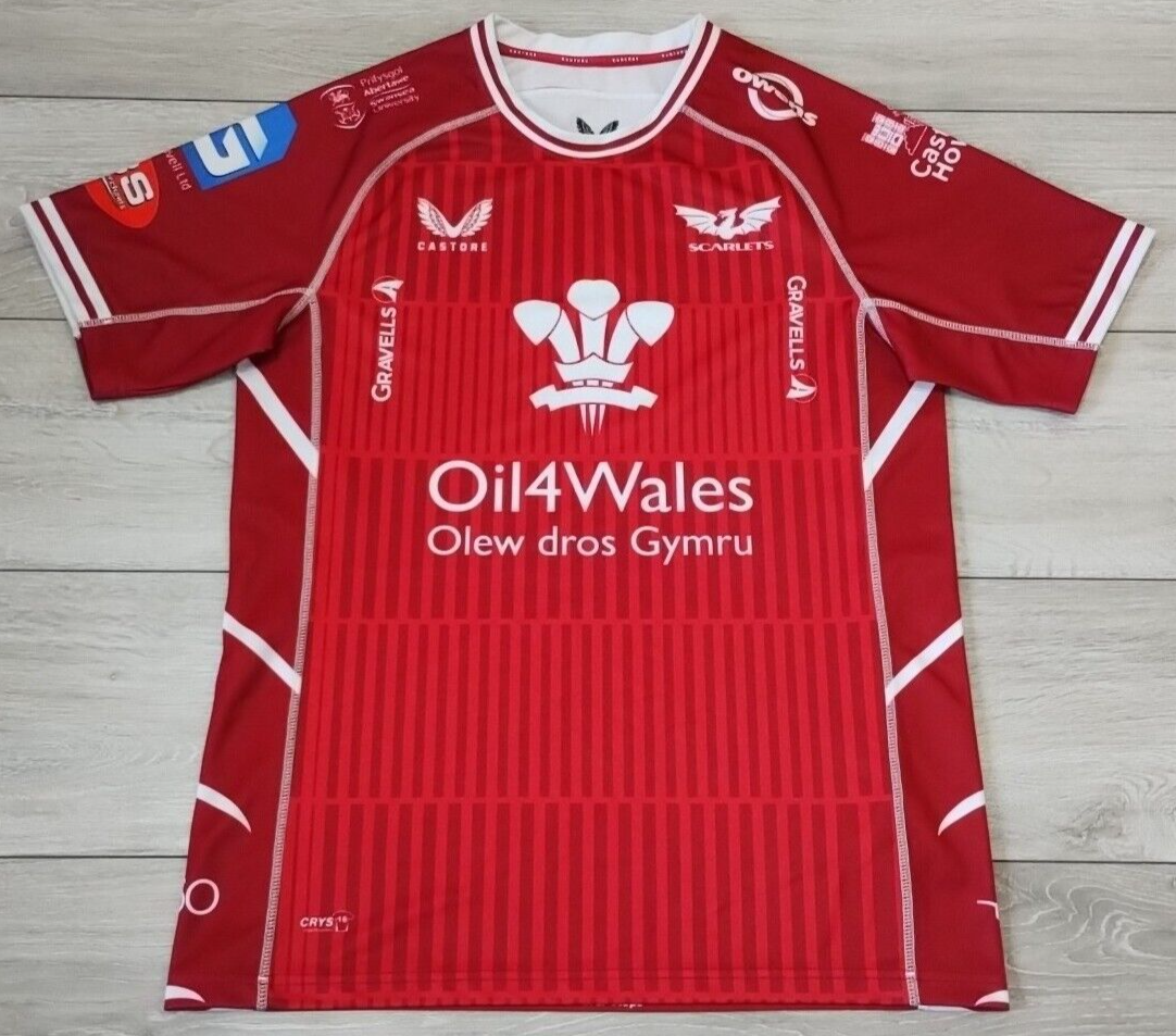 Maillot De Rugby Llanelli Scarlets Extérieur 2023/2024 - Taille Large L Par Castore