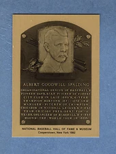 ALBERT G. SPALDING, Red Stockings | Official Hall of Fame METALLIC plaque-card