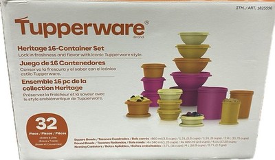 Tupperware Heritage Collection 32 Pcs Food Storage Container Set Orange 1972979
