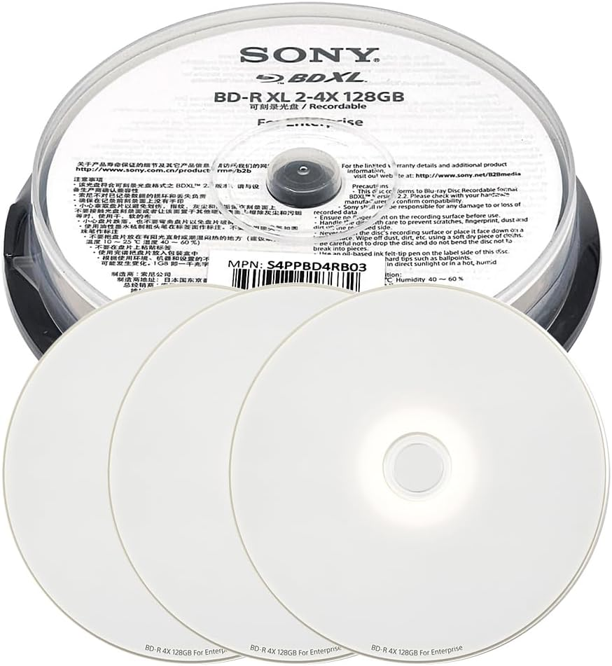 Digital 4X 128GB BDXL Quad Layer BD-R XL White Inkjet Printable