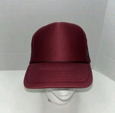 Vintage Burgundy Trucker Hat Blank Snapback Cap Nissin Brand VTG