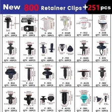 1050PCS Car Retainer Clips Auto Panel Trim Fasteners Push Pin Rivet Bumper Kit