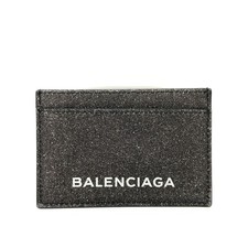 BALENCIAGA 392126 Logo glitter Pass case Card holder Business card holder Ca...