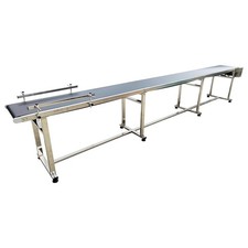 177×15.7in PVC Belt Conveyor Mavhine Electric Transport Double Guardrails 110V