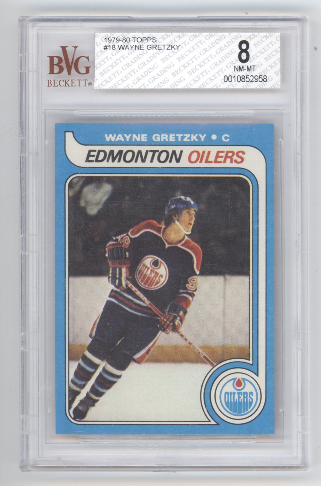 WAYNE GRETZKY 1979-80 TOPPS #18 ROOKIE OILERS BVG 8 Q1887