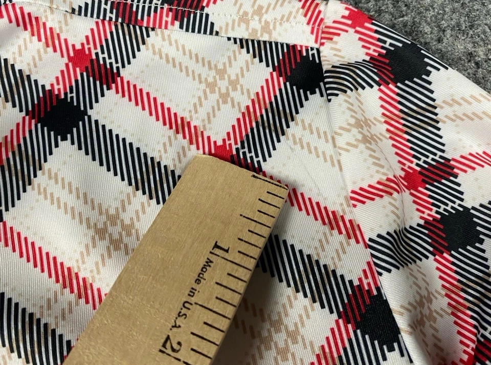 Pullover San Soleil 1/4 Cremallera Para Mujer M Rojo Negro Tartán Cuadros Manga Larga UV 50+ Foto 3 de 4