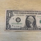 Trinary Fancy Serial Number One Dollar Bill, 5 Ones E 111118018 A 2009 — photo 3