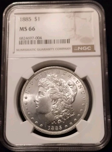 1885 Morgan Silver Dollar NGC MS66