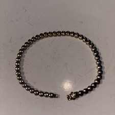 Vintage Stamped Tailand 925  Sterling Ball & Chain Bracelet 7.5? Barrel Clasp