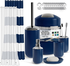 Bathroom Set - Navy Bathroom Accessories Set, 20PC Bathroom Accessory Set, Showe