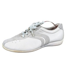 Geox Respira Women Walking Shoe Size 38.5 Casual Comfort Sneaker White Leather