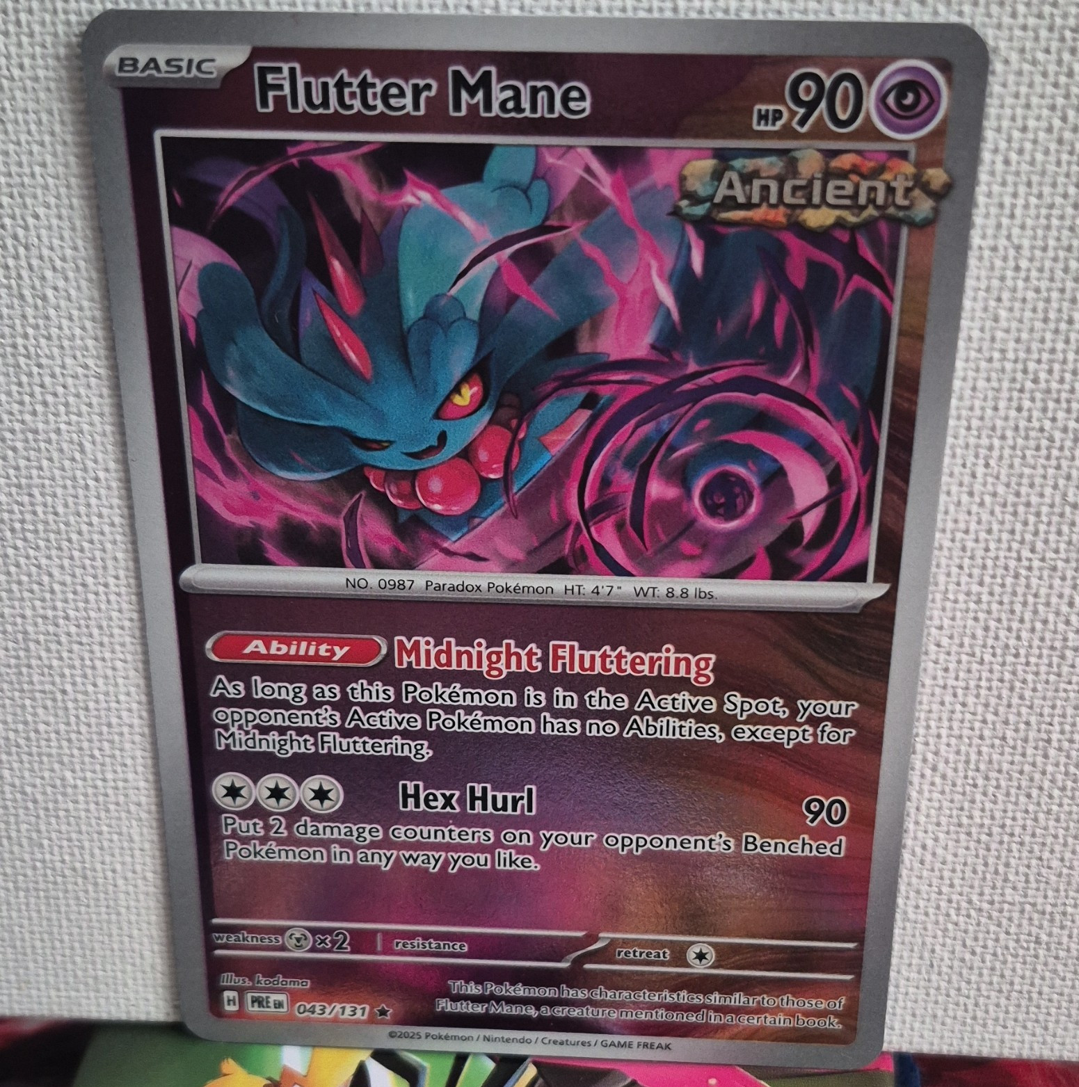 Flutter Mane 043/131 Prismatic Evolutions Rare Holo (EN) Master Ball