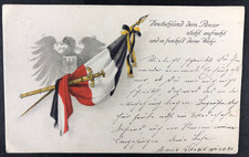 Postcard Flag with Sword - Germany Dein Panier - Patriotic Field Post 1916