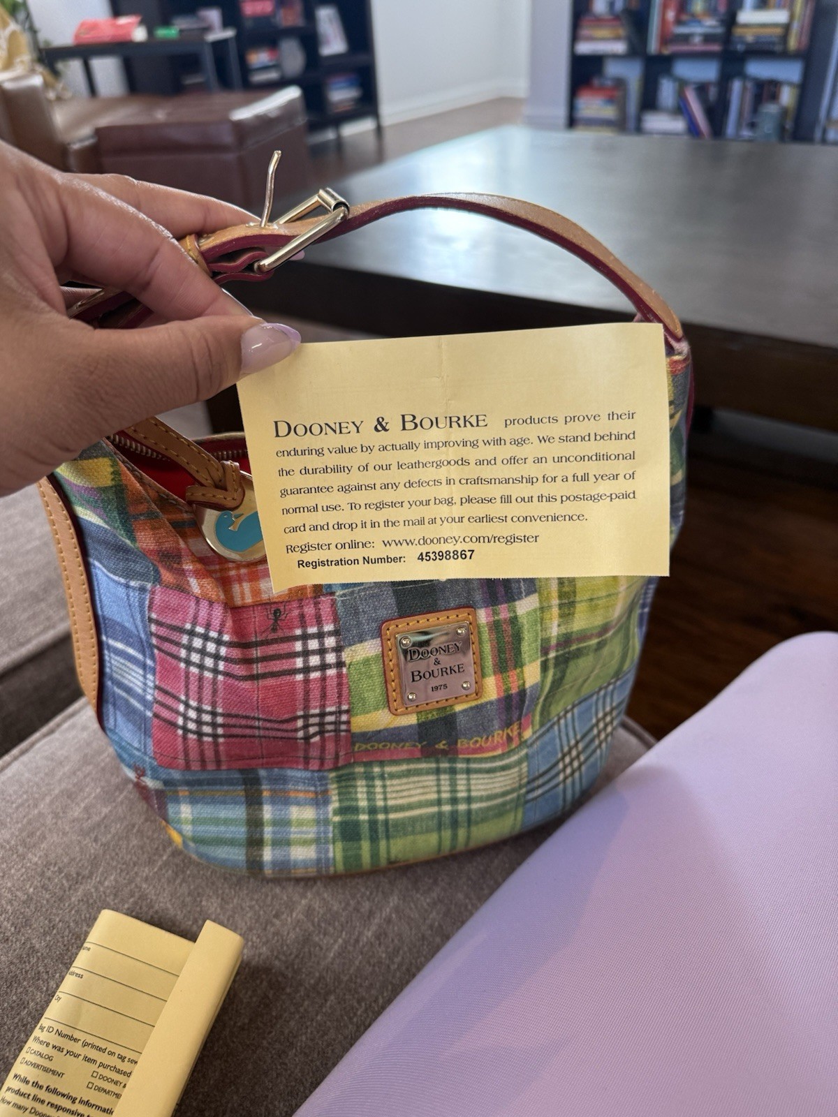 Dooney & Bourke Spring Patchwork Plaid Shoulder B… - image 8