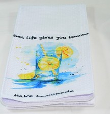Handmade Lemon Kitchen Towel, Absorbent Cotton, Farmhouse Decor Gift