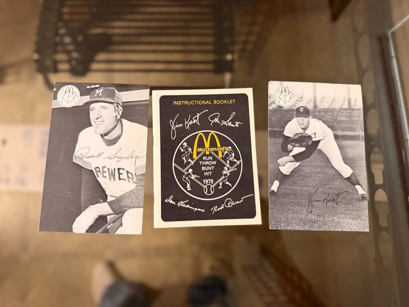 Original 1970 Mcdonalds instructional booklet and rare baseball cards X 2