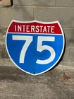 VINTAGE "INTERSTATE 75" METAL ROAD MARKER SIGN, (24"x 24") GOOD CONDITION