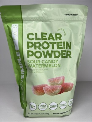 Clean Simple Eats Clear Protein Powder Sour Candy Watermelon Exp 10/27