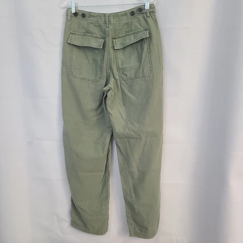 Madewell Sz 25 Sage Green Pockets Button Fly Cotton Pants - Picture 5 of 7