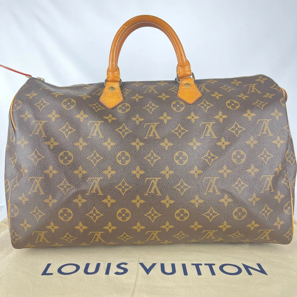 Auténtico bolso de mano Louis Vuitton Speedy 40 M41522 marrón de lona usado Foto 2 de 4